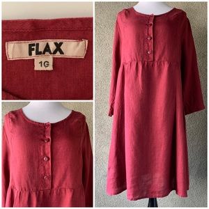 “Flax” Rust Linen Tunic or Mini-Dress size 1X